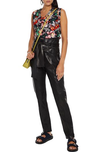 ISABEL MARANT Ravel pleated floral-print cotton-jersey top