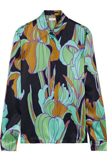 DRIES VAN NOTEN Chow floral-print silk-satin shirt
