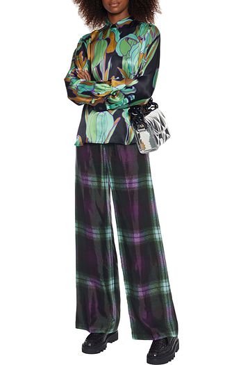 DRIES VAN NOTEN Chow floral-print silk-satin shirt