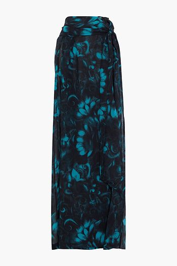 DRIES VAN NOTEN Floral-print silk-chiffon maxi wrap skirt