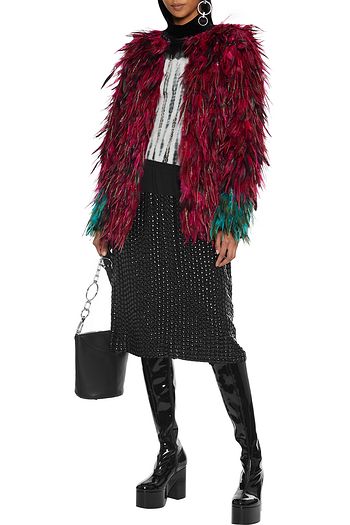 DRIES VAN NOTEN Sequin-embellished georgette skirt