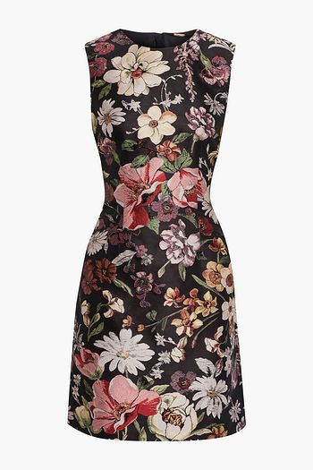 ADAM LIPPES Metallic floral-jacquard mini dress