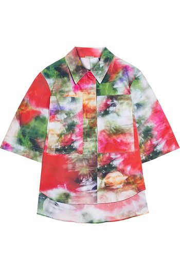 ADAM LIPPES Oversized printed cotton-poplin shirt