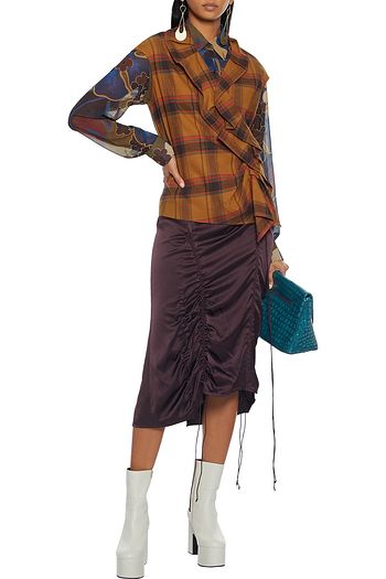 DRIES VAN NOTEN Cavyl ruffled checked cotton-flannel top