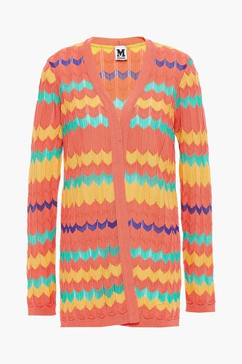 M MISSONI Crochet-knit wool and cotton-blend cardigan