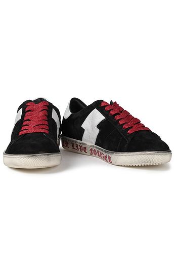 AMIRI Leather-trimmed suede sneakers