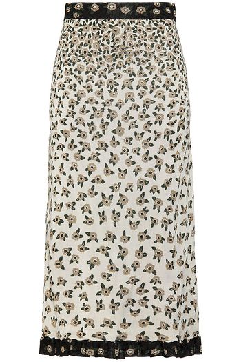 PACO RABANNE Metallic jacquard-knit midi skirt