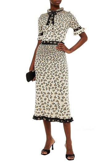 PACO RABANNE Metallic jacquard-knit midi skirt