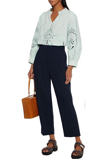 SEE BY CHLOÉ Pleated crepe straight-leg pants