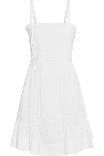 SEE BY CHLOÉ Lace-trimmed embroidered cotton-voile mini dress