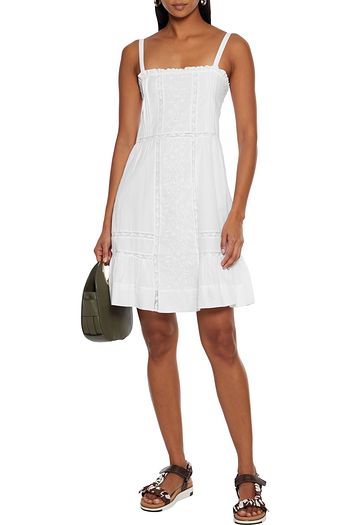 SEE BY CHLOÉ Lace-trimmed embroidered cotton-voile mini dress