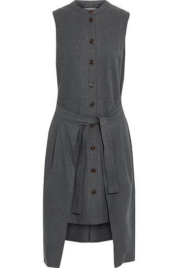 SEE BY CHLOÉ Tie-front brushed wool-blend twill dress