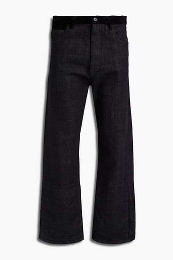 MARNI Corduroy-trimmed denim jeans