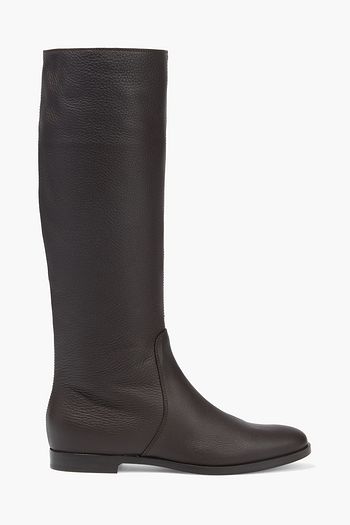 SERGIO ROSSI Chevallier pebbled-leather knee boots