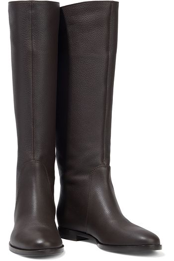 SERGIO ROSSI Chevallier pebbled-leather knee boots