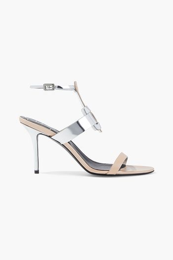 ROGER VIVIER Pilgrim smooth and mirrored-leather sandals