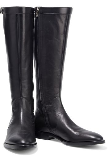 SERGIO ROSSI Buckle-detailed leather knee boots