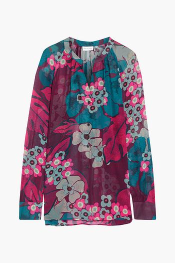 DRIES VAN NOTEN Chenai floral-print silk-chiffon shirt