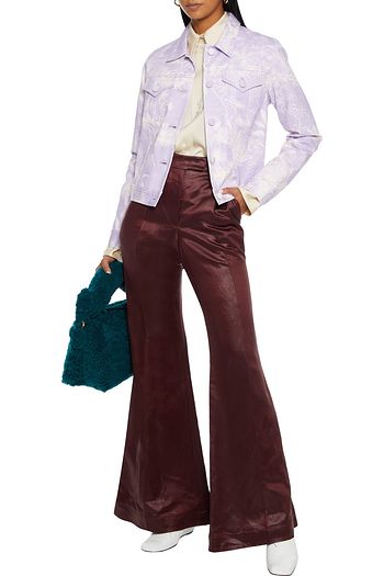 ADAM LIPPES Cropped printed denim jacket