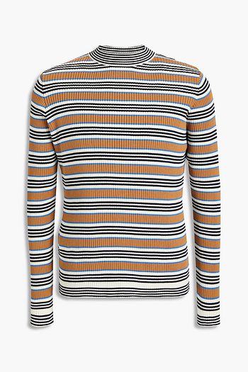 MARNI Slim-fit ribbed cotton and wool-blend sweater