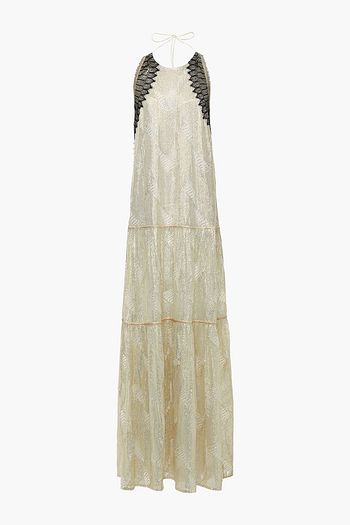 AMANDA WAKELEY Tasseled sequined crepe de chine maxi dress