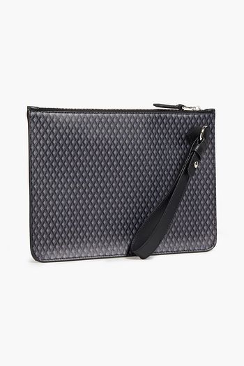 DUNHILL Leather-trimmed printed coated canvas pouch