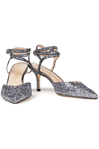 STUART WEITZMAN Revel 75 Pumps aus Webstoff mit Glitter-Finish