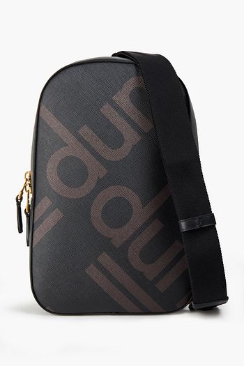 DUNHILL Printed coated canvas and leather backpack