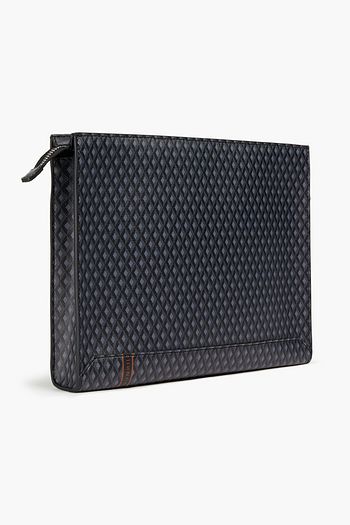 DUNHILL Leather-trimmed printed coated canvas pouch