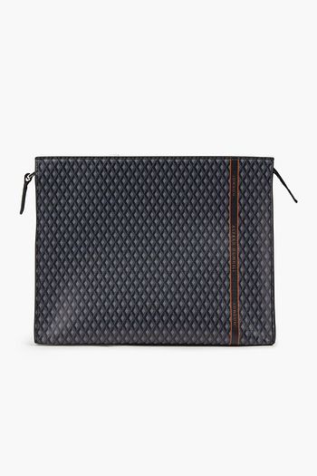DUNHILL Leather-trimmed printed coated canvas pouch