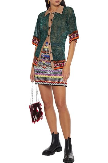 M MISSONI Crochet-knit cotton-blend mini skirt