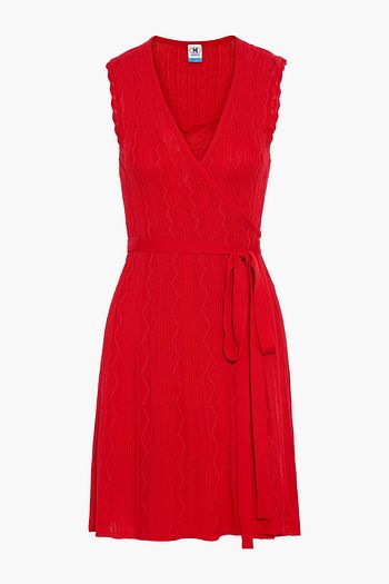 M MISSONI Crochet-knit wool-blend mini wrap dress