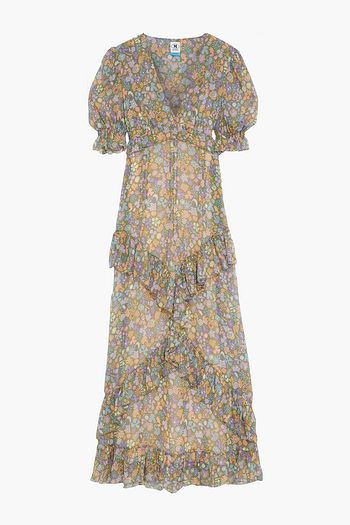 M MISSONI Ruffled printed silk-crepon maxi dress