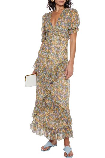 M MISSONI Ruffled printed silk-crepon maxi dress