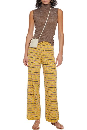 M MISSONI Ribbed cotton-blend wide-leg pants