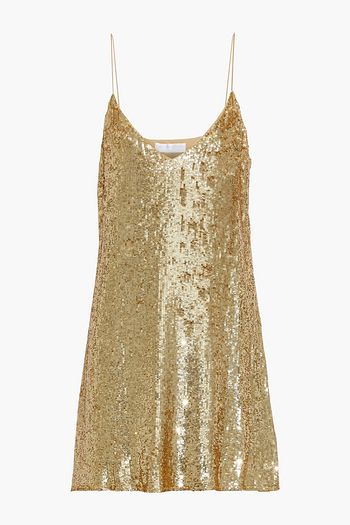 CAROLINE CONSTAS Elena sequined georgette mini slip dress