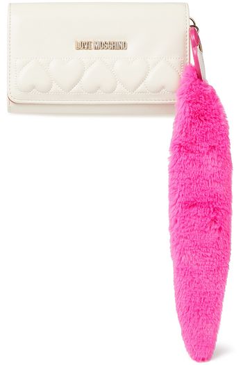 LOVE MOSCHINO Appliquéd quilted faux leather wallet