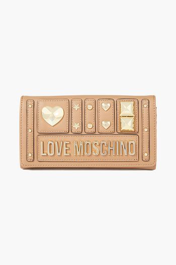 LOVE MOSCHINO Embellished faux leather continental wallet