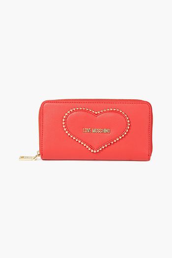 LOVE MOSCHINO Studded faux leather continental wallet