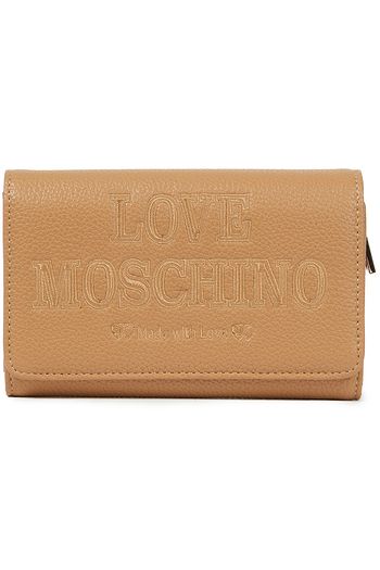 LOVE MOSCHINO Embroidered faux pebbled-leather wallet