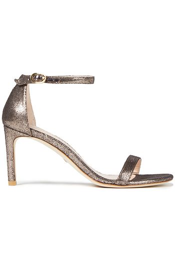 STUART WEITZMAN Sandalen aus Velourslederimitat mit Metallic-Effekt