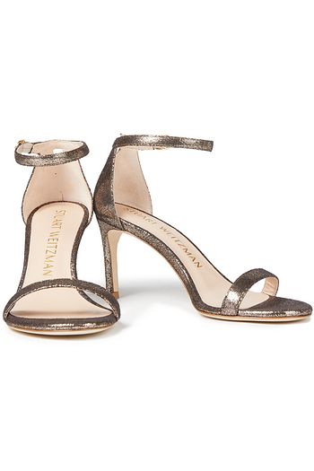 STUART WEITZMAN Sandalen aus Velourslederimitat mit Metallic-Effekt