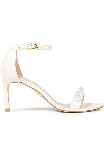 STUART WEITZMAN Sandalen aus Leder mit Kunstperlen