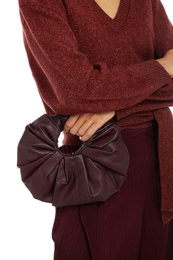 GIA STUDIOS Mini Croissant pleated vegan leather tote