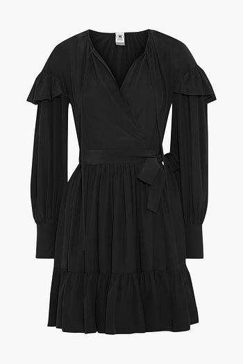 M MISSONI Ruffled silk crepe de chine mini wrap dress