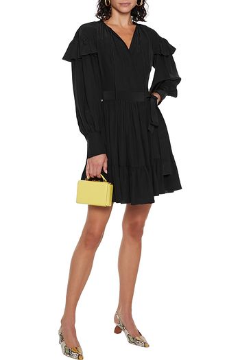 M MISSONI Ruffled silk crepe de chine mini wrap dress