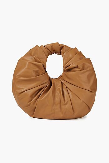 GIA STUDIOS Croissant Tote Bag aus plissiertem veganem Leder