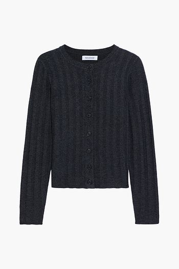 NAADAM Marled ribbed silk and cashmere-blend cardigan