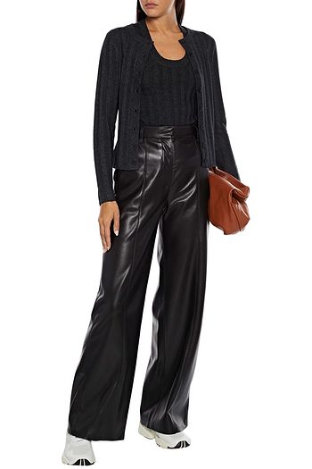 NAADAM Marled ribbed silk and cashmere-blend cardigan