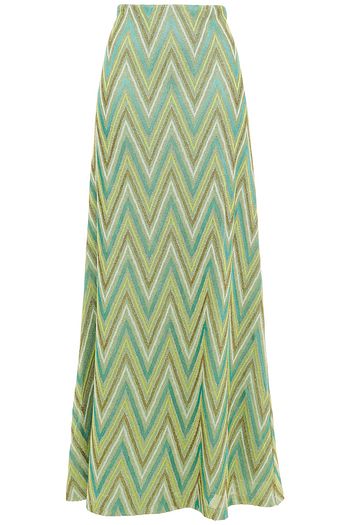 M MISSONI Metallic crochet-knit cotton-blend maxi skirt